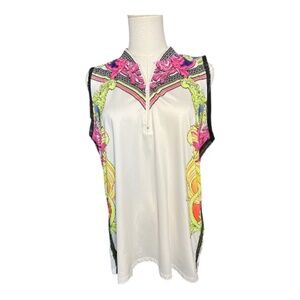 EUC Lucky in Love women’s limited edition sleeveless zip-up top | size L